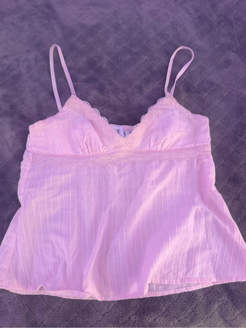 Princess Polly Light Pink Lace-Trim Cami